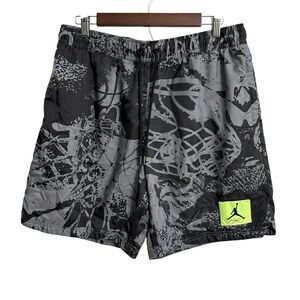 Jordan Flight Poolside swim trunks men's large black gray abstract jump man
